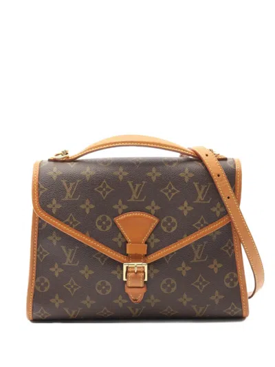 Pre-owned Louis Vuitton 1996 Small Bel Air Monogram Statchels Bag In Brown