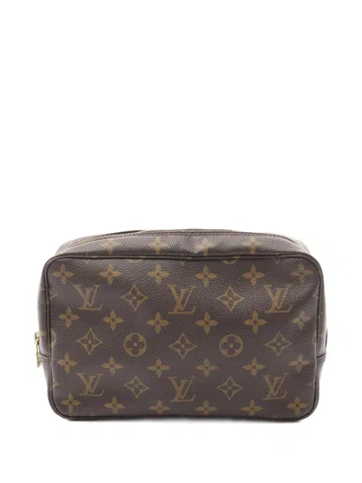 Pre-owned Louis Vuitton 1996 Truth Toilette 23 Monogram Cosmetic Pouch In Brown