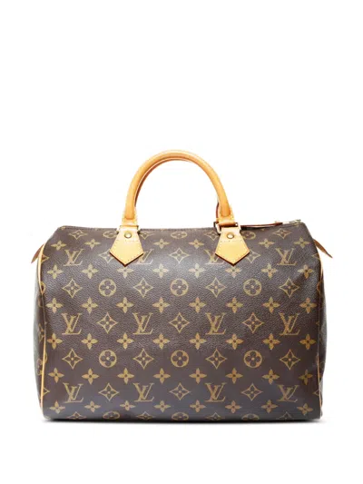 Pre-owned Louis Vuitton 1997 30 Speedy Monogram Boston Bag In Brown