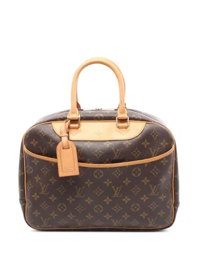 Pre-owned Louis Vuitton 1997 Deauville Bowling Monogram Tote Bag In Brown