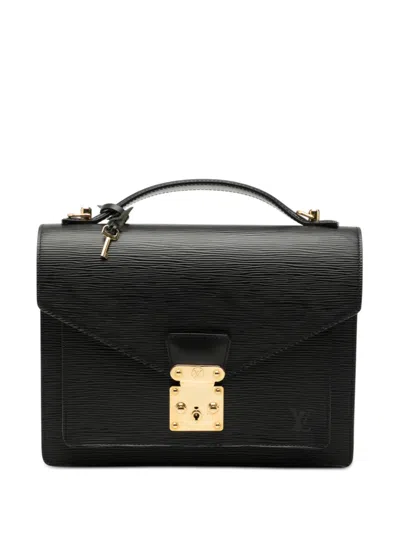 Pre-owned Louis Vuitton 1997 Epi Monceau 28 Satchel In Black