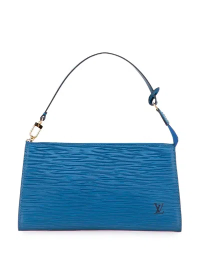 Pre-owned Louis Vuitton 1997 Epi Pochette Accessoires Shoulder Bag In Blue