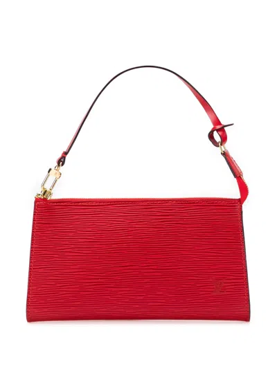 Pre-owned Louis Vuitton 1997 Epi Pochette Accessoires Shoulder Bag In Red