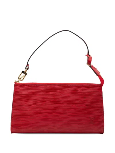 Pre-owned Louis Vuitton 1997 Epi Pochette Accessoires Shoulder Bag In Red
