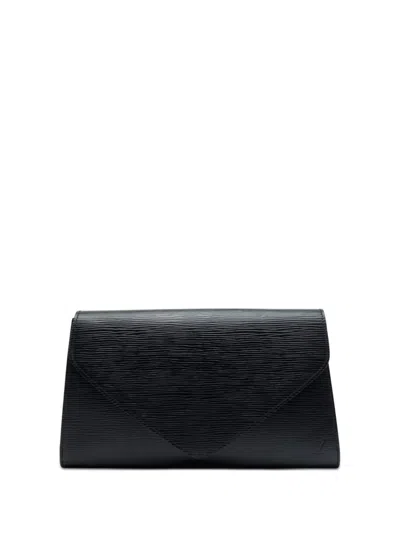 Pre-owned Louis Vuitton 1997 Epi Pochette Art Deco Clutch Bag In Black