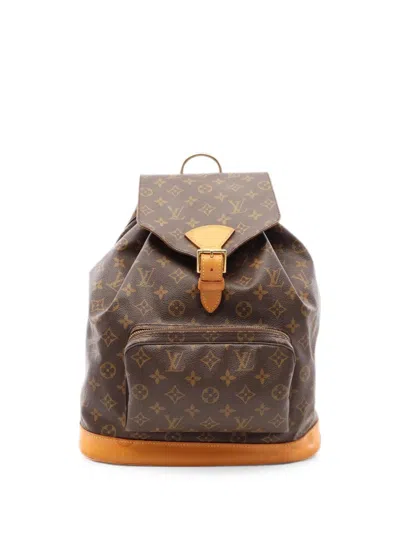 Pre-owned Louis Vuitton 1997 Gm Montsouris Monogram Backpack In Brown