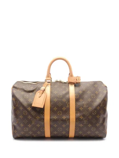 Pre-owned Louis Vuitton 1997 Keepall 45 Duffle Bag In Brown
