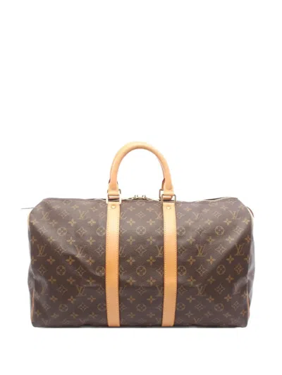 Pre-owned Louis Vuitton 1997 Keepall 45 Tote Bag In Brown