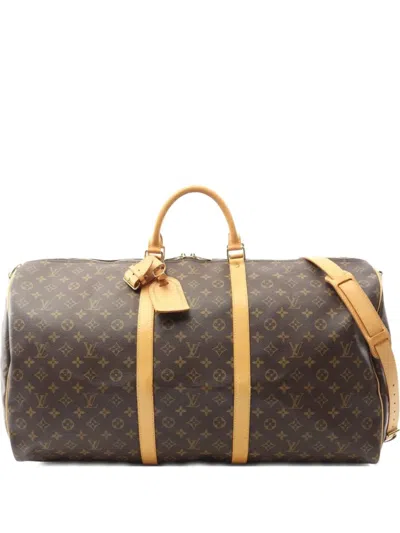 Pre-owned Louis Vuitton 1997 Keepall Bandouliere 60 Holdall In Brown