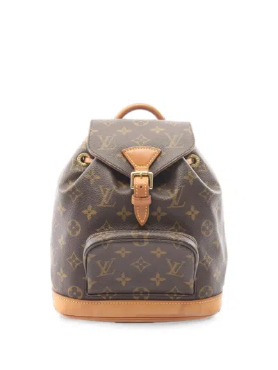Pre-owned Louis Vuitton 1997 Mini Monogram Montsouris Backpack In Brown