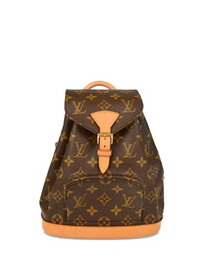 Pre-owned Louis Vuitton 1997 Mini Montsouris Backpack In Brown