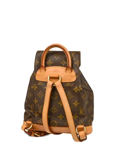 Pre-owned Louis Vuitton 1997 Mini Montsouris Monogram Backpack In Brown