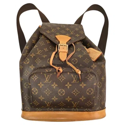 Pre-owned Louis Vuitton 1997 Monogram Canvas Montsouris Gm Backpack In Black