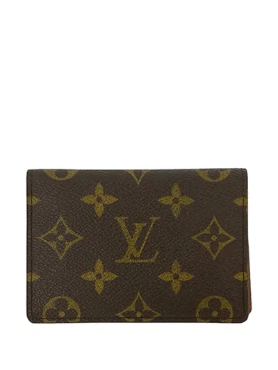 Pre-owned Louis Vuitton 1997 Monogram Case Card Holder In Brown