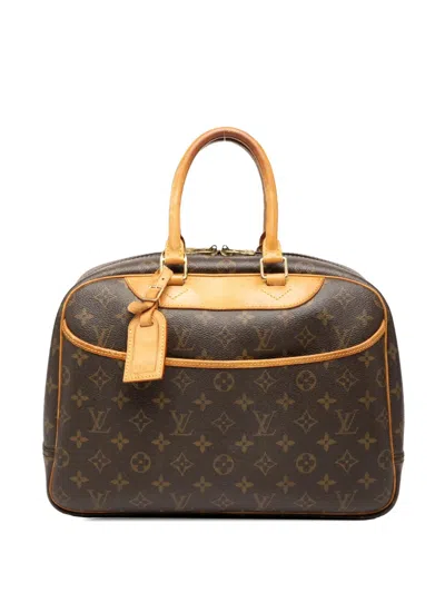 Pre-owned Louis Vuitton 1997 Monogram Deauville Handbag In Brown