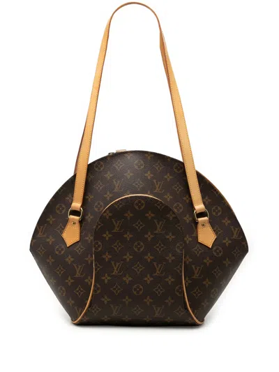 Pre-owned Louis Vuitton 1997 Monogram Ellipse Gm Shopping Bag Shoulder Bag In Brown