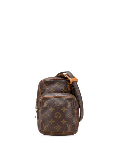 Pre-owned Louis Vuitton 1997 Monogram Mini Amazone Crossbody Bag In Brown
