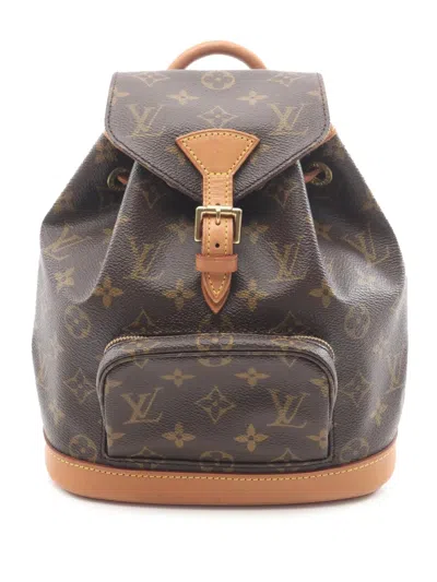 Pre-owned Louis Vuitton 1997 Monogram Mini Montsouris Backpack In Brown