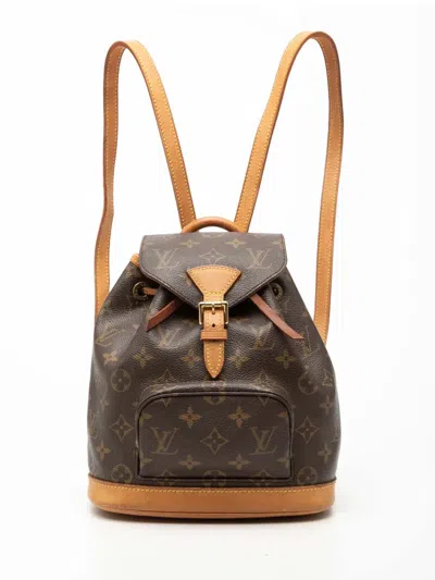 Pre-owned Louis Vuitton 1997 Monogram Mini Montsouris Backpack In Brown