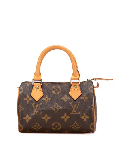 Pre-owned Louis Vuitton 1997 Monogram Mini Speedy Hl Satchel In Brown
