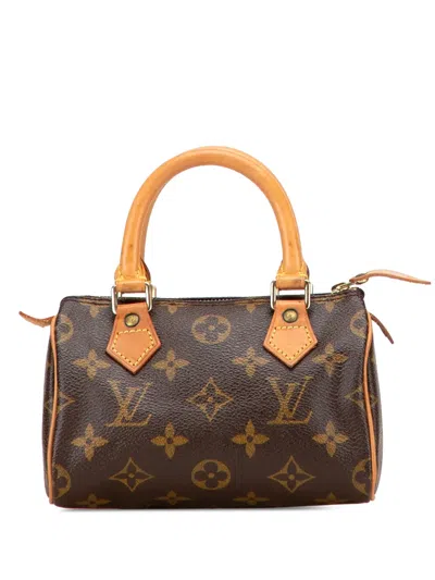 Pre-owned Louis Vuitton 1997 Monogram Mini Speedy Hl Satchel In Brown