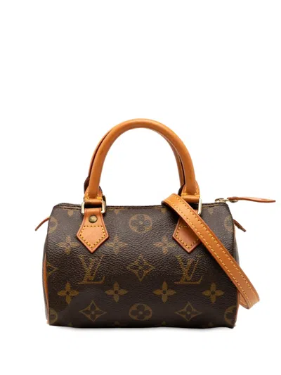 Pre-owned Louis Vuitton 1997 Monogram Mini Speedy Hl Satchel In Brown