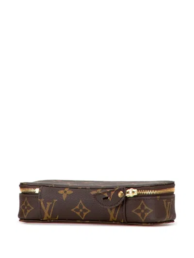 Pre-owned Louis Vuitton 1997 Monogram Monte Carlo Pm Jewelry Case Pouch In Brown