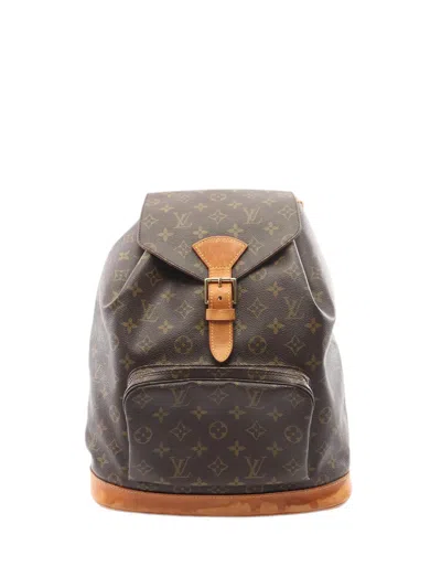 Pre-owned Louis Vuitton 1997 Monogram Montsouris Gm Backpack In Brown