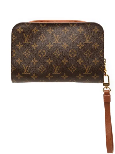 Pre-owned Louis Vuitton 1997 Monogram Orsay Clutch Bag In Brown
