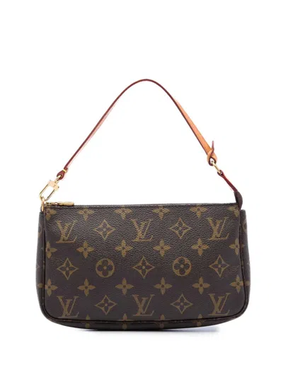 Pre-owned Louis Vuitton 1997 Monogram Pochette Accessoires Shoulder Bag In Brown