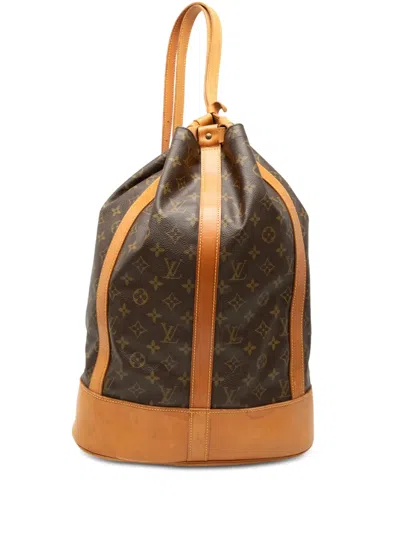 Pre-owned Louis Vuitton 1997 Monogram Randonnee Gm Backpack In Brown