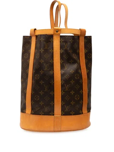 Pre-owned Louis Vuitton 1997 Monogram Randonnee Pm Bucket Bag In Brown