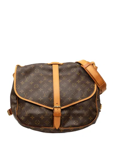 Pre-owned Louis Vuitton 1997 Monogram Saumur 35 Crossbody Bag In Brown