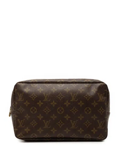 Pre-owned Louis Vuitton 1997 Monogram Trousse Toilette 28 Clutch Bag In Brown