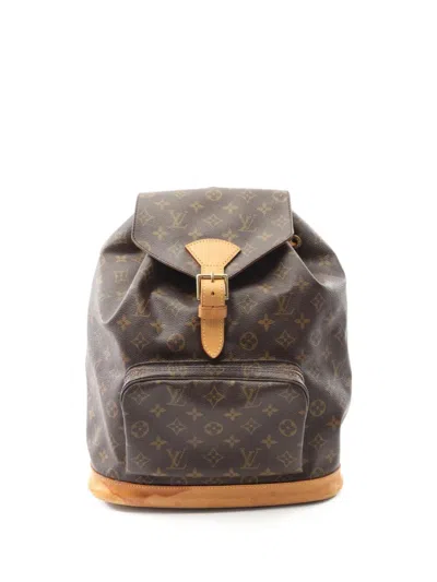 Pre-owned Louis Vuitton 1997 Montsouris Gm Backpack In Brown