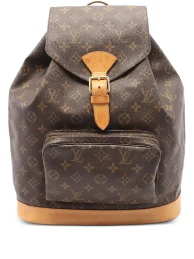 Pre-owned Louis Vuitton 1997 Montsouris Gm Monogram Backpack In Brown