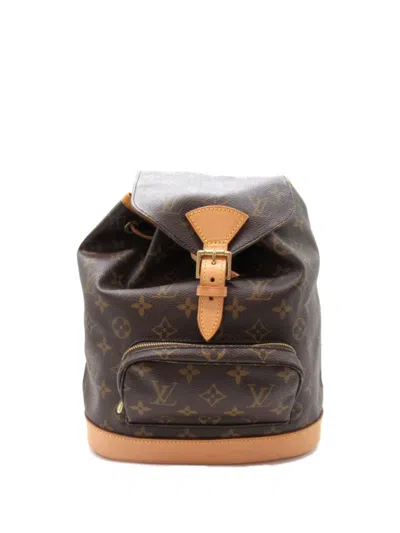 Pre-owned Louis Vuitton 1997 Montsouris Mm Backpack In 褐色