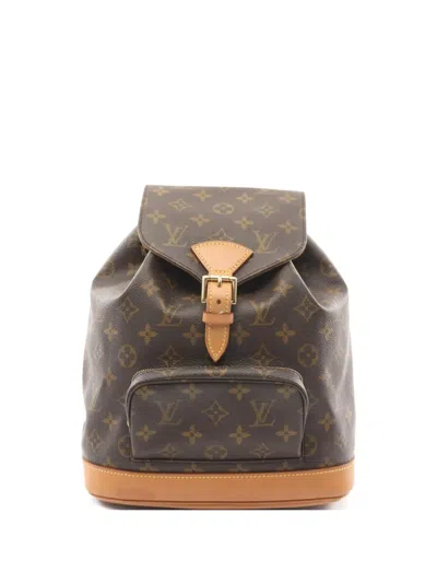 Pre-owned Louis Vuitton 1997 Montsouris Mm Monogram Backpack In Brown
