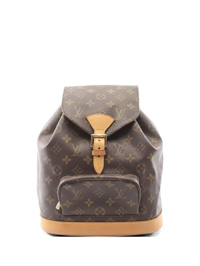 Pre-owned Louis Vuitton 1997 Montsouris Mm Monogram Leather Backpack In Brown