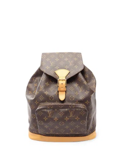 Pre-owned Louis Vuitton 1997 Montsouris Monogram Backpack In Brown