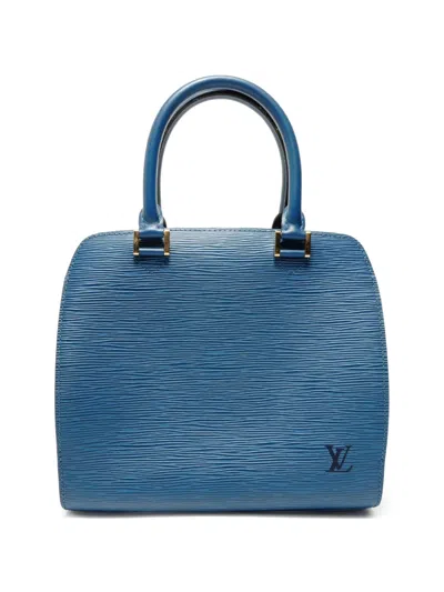 Pre-owned Louis Vuitton 1997 Pont Neuf Epi-leather Tote Bag In Blue
