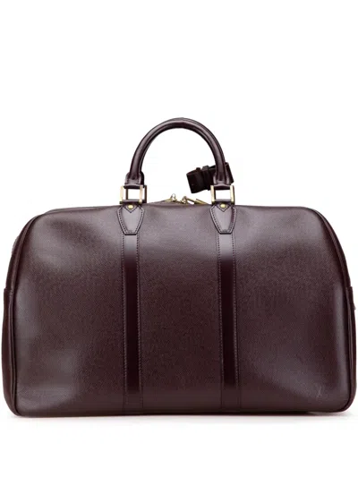 Pre-owned Louis Vuitton 1997 Taiga Kendall Pm Travel Bag In Red