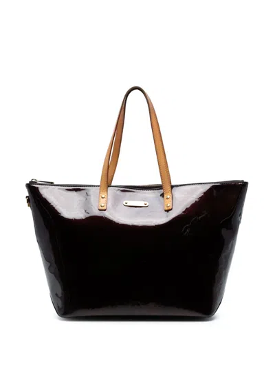 Pre-owned Louis Vuitton 1998-2010 Monogram Vernis Bellevue Gm Tote Bag In Purple