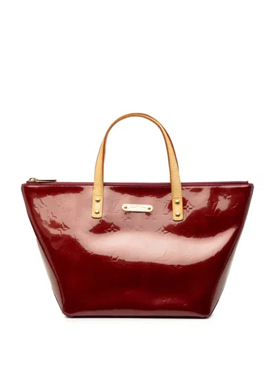 Pre-owned Louis Vuitton 1998-2010 Monogram Vernis Bellevue Pm Tote Bag In Red