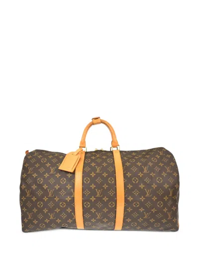 Pre-owned Louis Vuitton 1998 55 Keepall Monogram Holdall In Brown