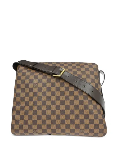 Pre-owned Louis Vuitton 1998 Damier Ebéne Bastille Shoulder Bag In Brown