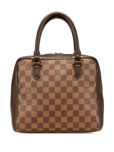 Pre-owned Louis Vuitton 1998 Damier Ebene Brera Handbag In Brown
