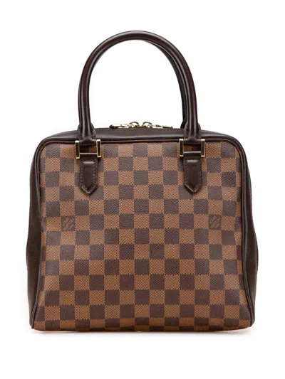 Pre-owned Louis Vuitton 1998 Damier Ebene Brera Handbag In Brown