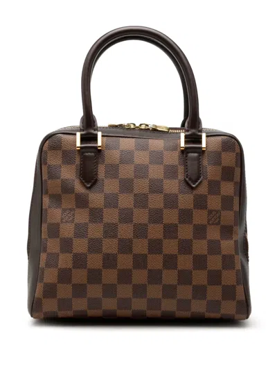 Pre-owned Louis Vuitton 1998 Damier Ebene Brera Handbag In Brown