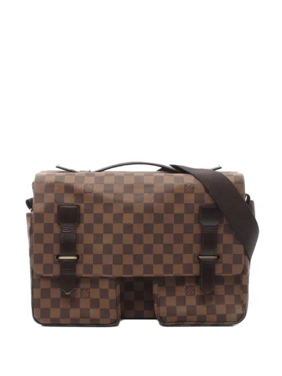Pre-owned Louis Vuitton 1998 Damier Ebene Broadway Satchel In Brown